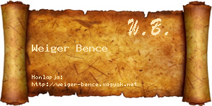 Weiger Bence névjegykártya