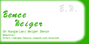 bence weiger business card